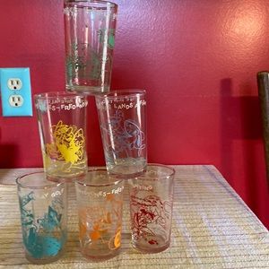 Flintstones Juice Glasses Set of 6